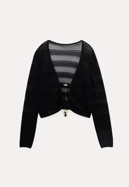 Women's Hollow Out Knit Long Sleeve Cardigan