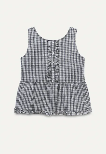 Vintage Gingham Sleeveless Blouse