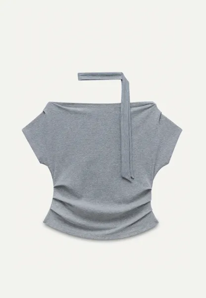 Off Shoulder Ruched T-Shirt