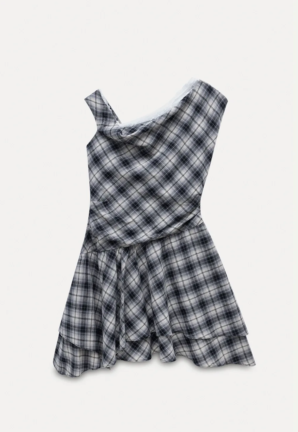 Women’s Off Shoulder Plaid Mini Dress