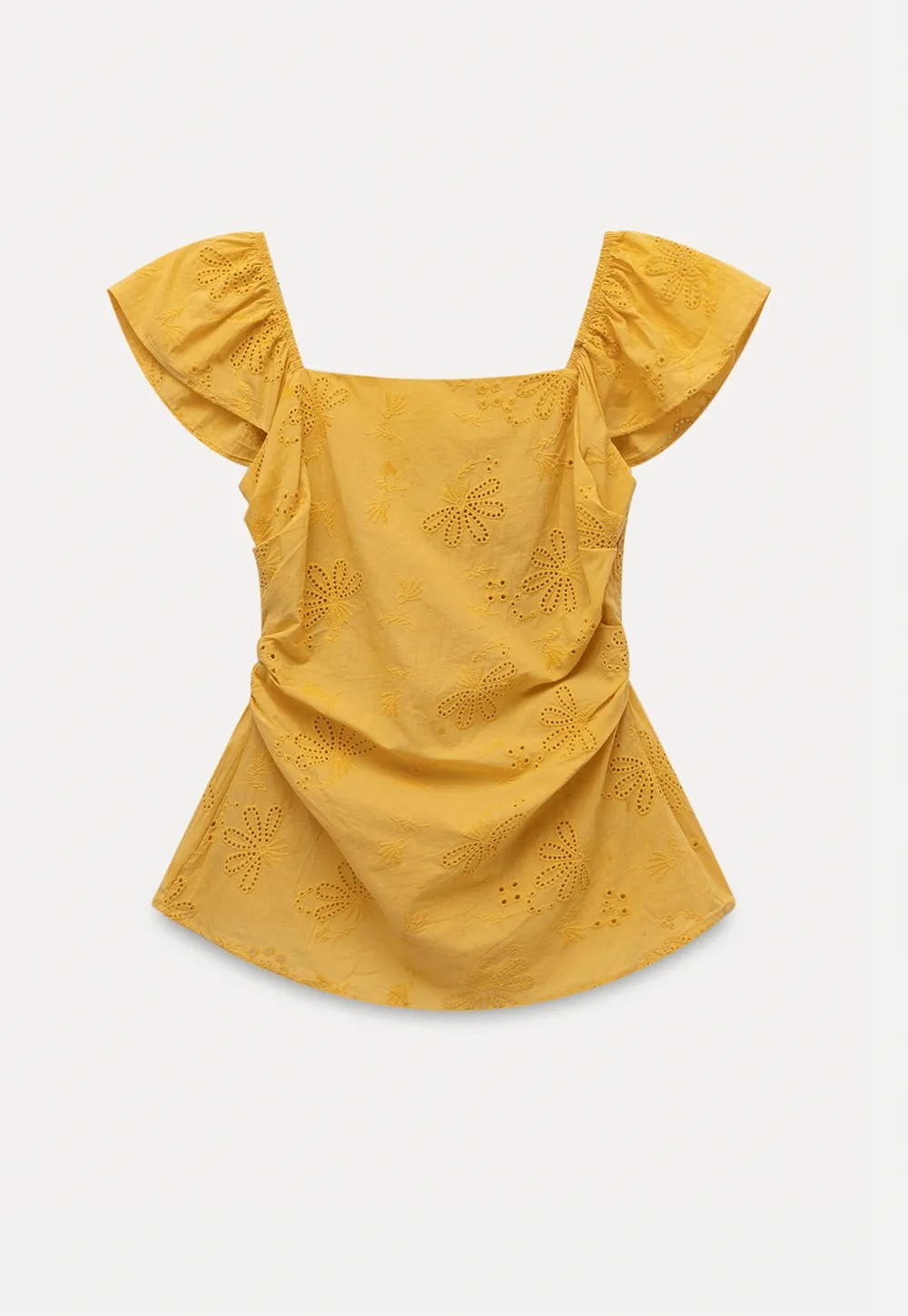 "Women’s Eyelet Embroidered Flutter Sleeve Blouse
