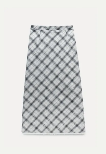 Women’s Plaid A-Line Midi Skirt