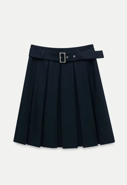 Women's High Waist Pleated Skirts with Belt