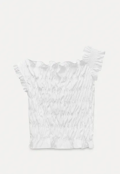 Women’s Off Shoulder Ruffled Shirred Top