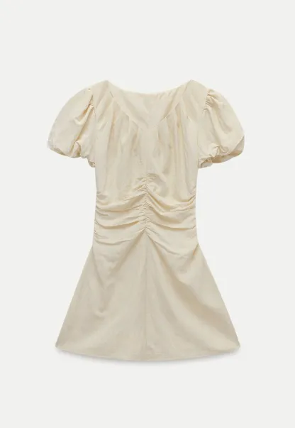 Women’s Puff Sleeve Ruched Mini Dress