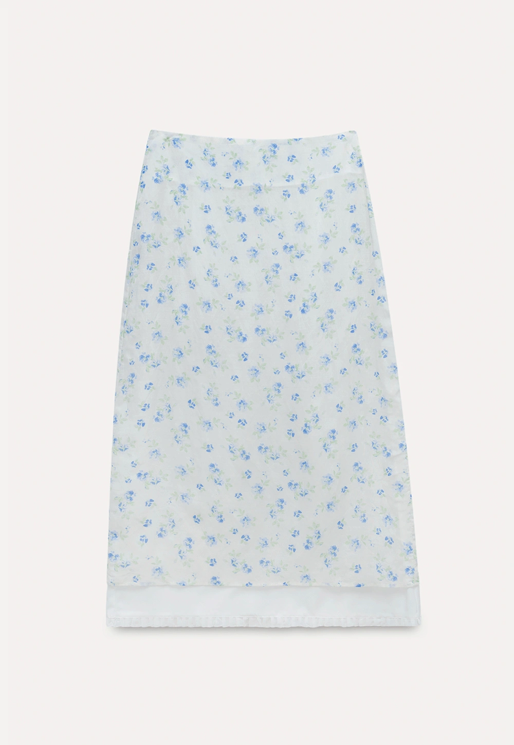 High Waist A-Line Floral Midi Skirt
