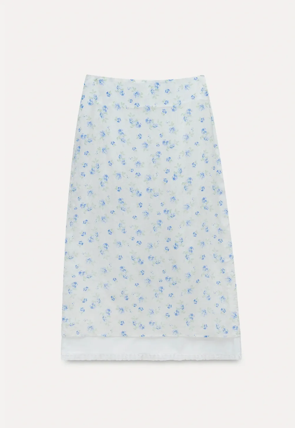 High Waist A-Line Floral Midi Skirt