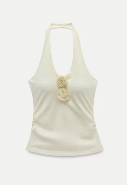 Women’s Rosette Halter Knit Tank