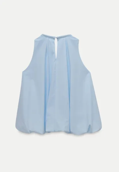 Sleeveless Balloon Hem Top