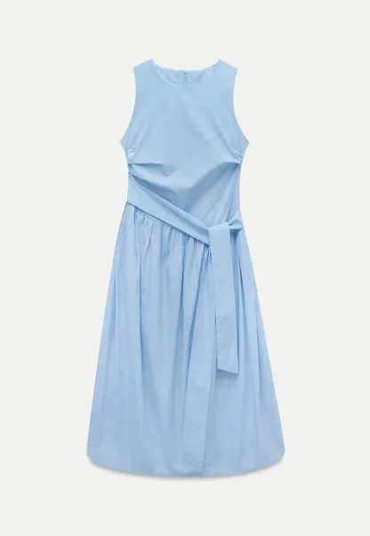 Women's Sleeveless Tie-Waist Midi Dress