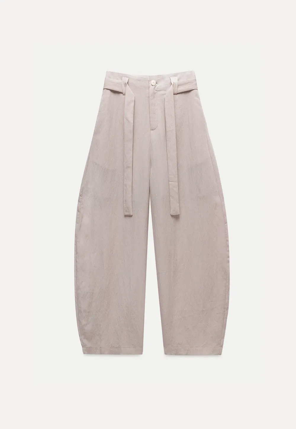 Women's High Waist Balloon Pants with Belted Waist