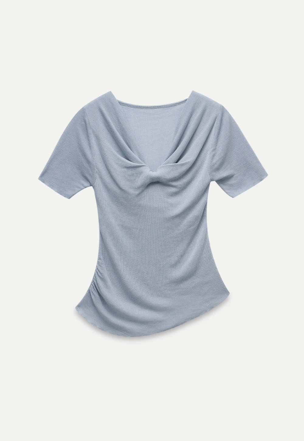 Women's Twist Neck Short Sleeve Knit Top
