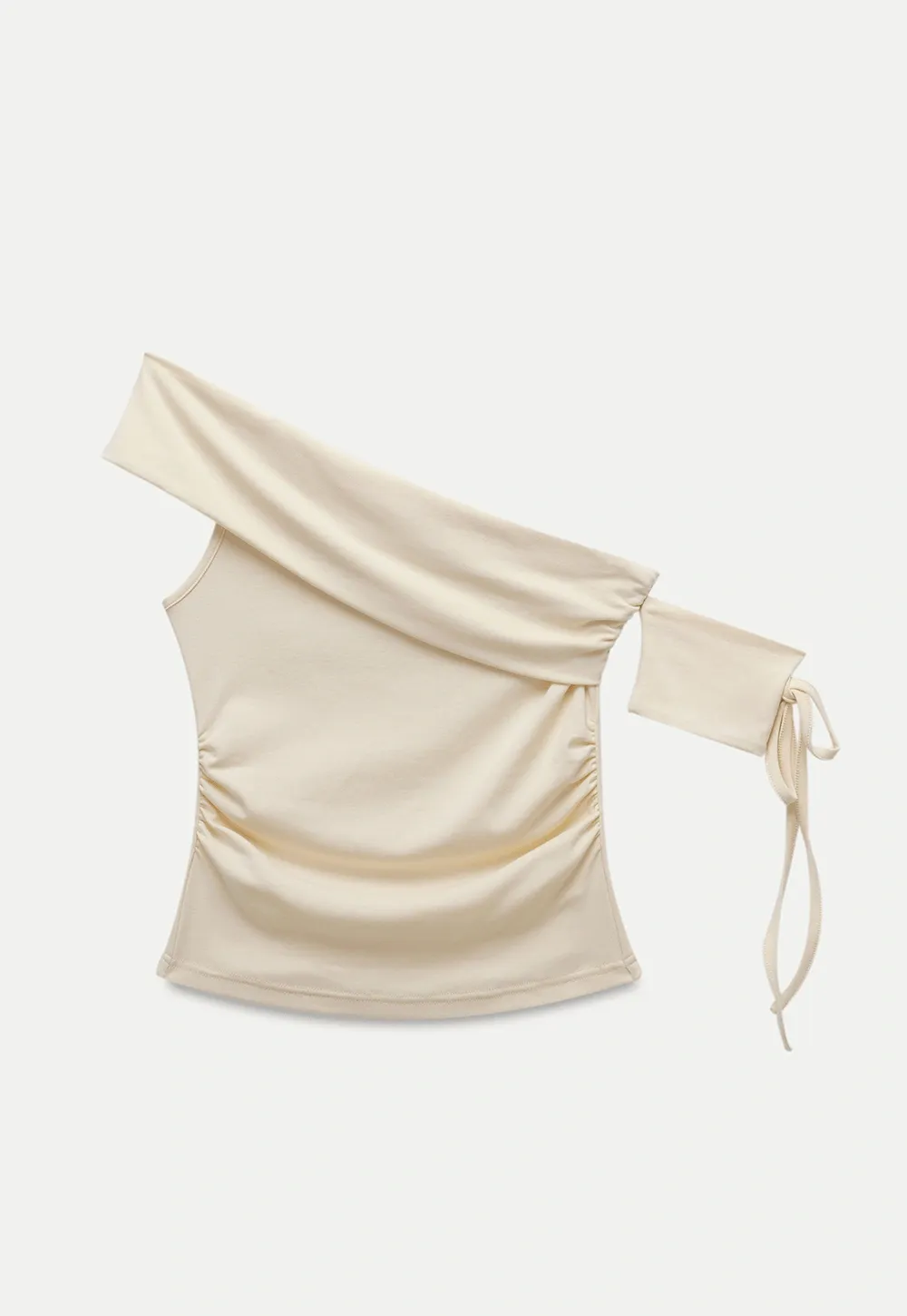 Women’s One-Shoulder Ruched Crop Top