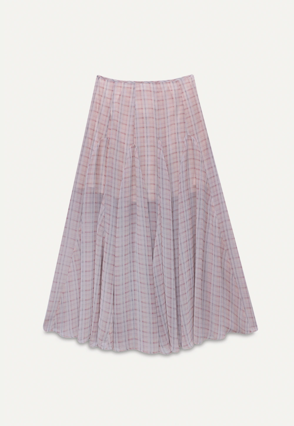 Women’s Plaid Chiffon Summer Midi Skirt