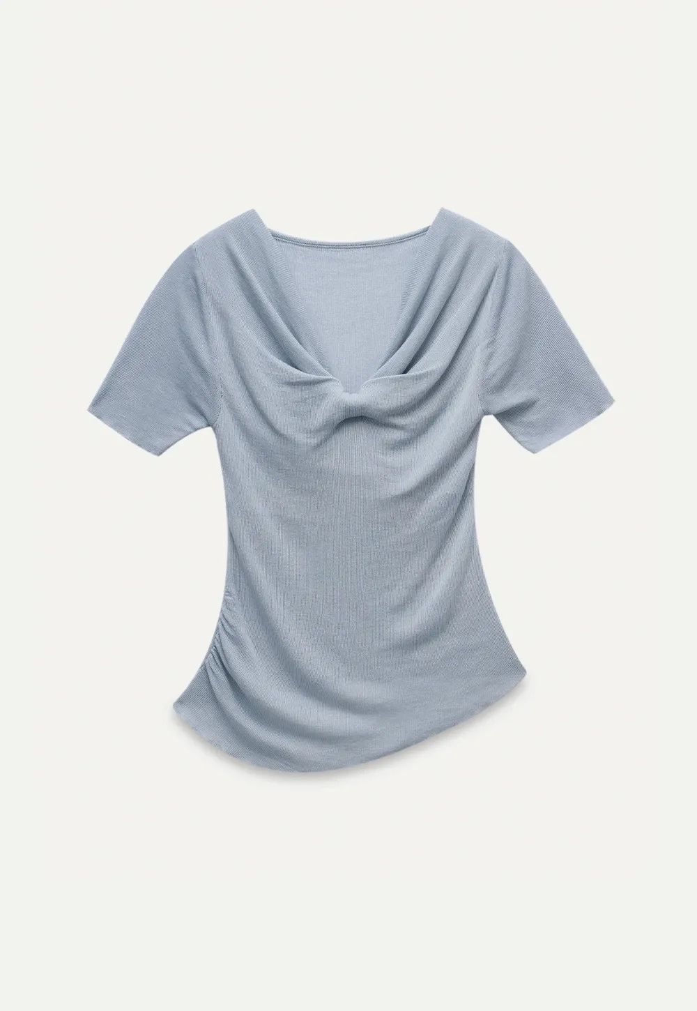 Women's Twist Neck Short Sleeve Knit Top