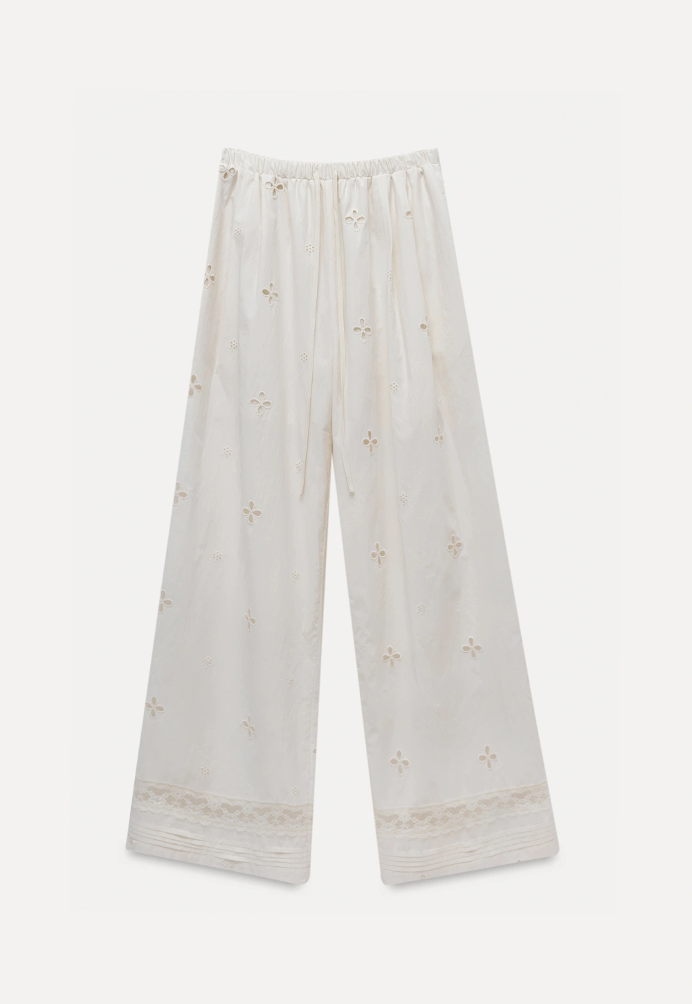Women’s Eyelet Wide-Leg Drawstring Pants