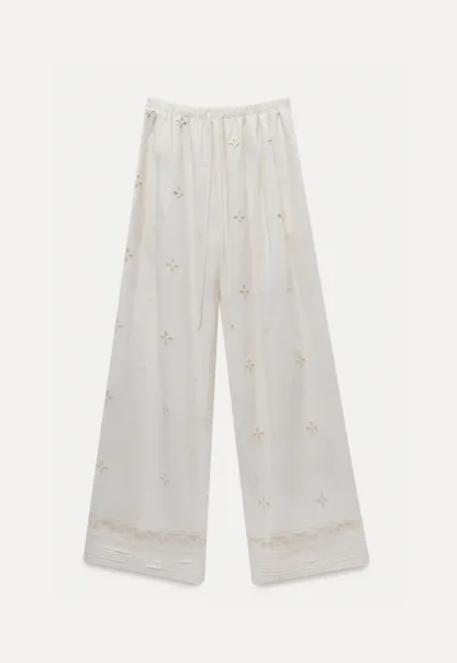 Women’s Eyelet Wide-Leg Drawstring Pants