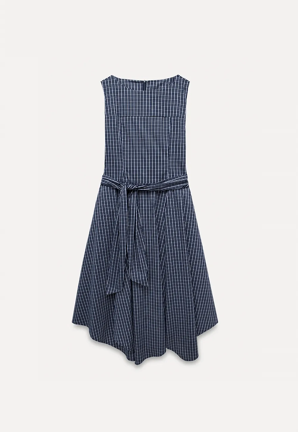 Sleeveless Gingham Belted Dress