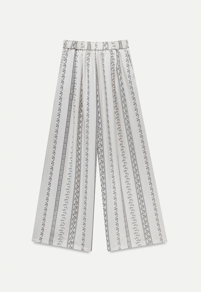 Women’s Boho Stripe Wide-Leg Palazzo Pants