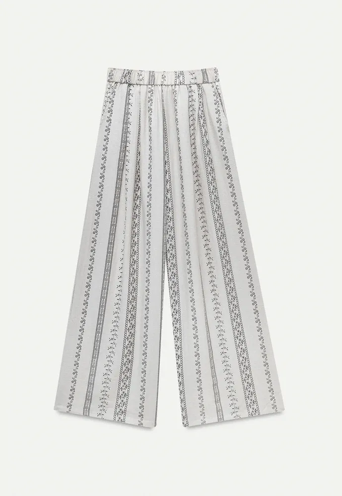 Women’s Boho Stripe Wide-Leg Palazzo Pants
