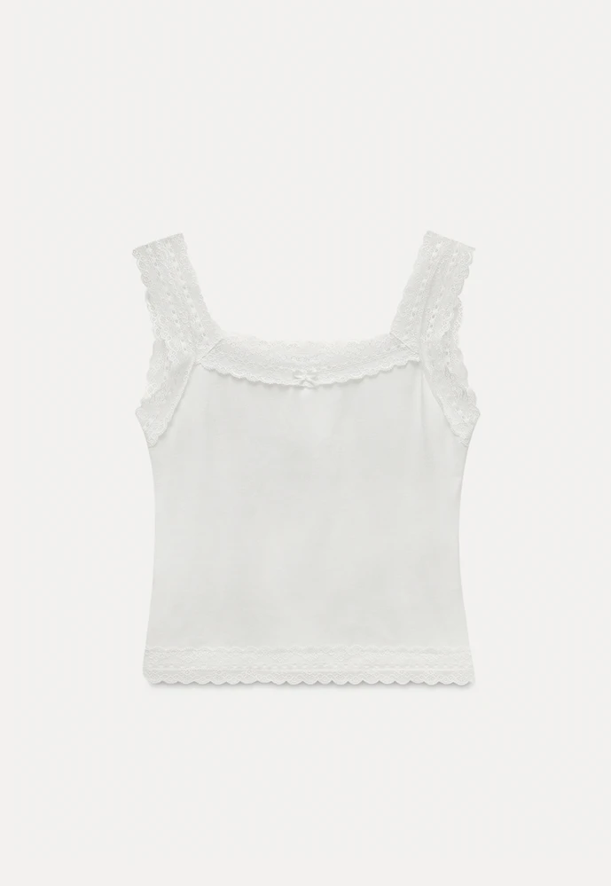 Women’s Lace Trim Crop Cami