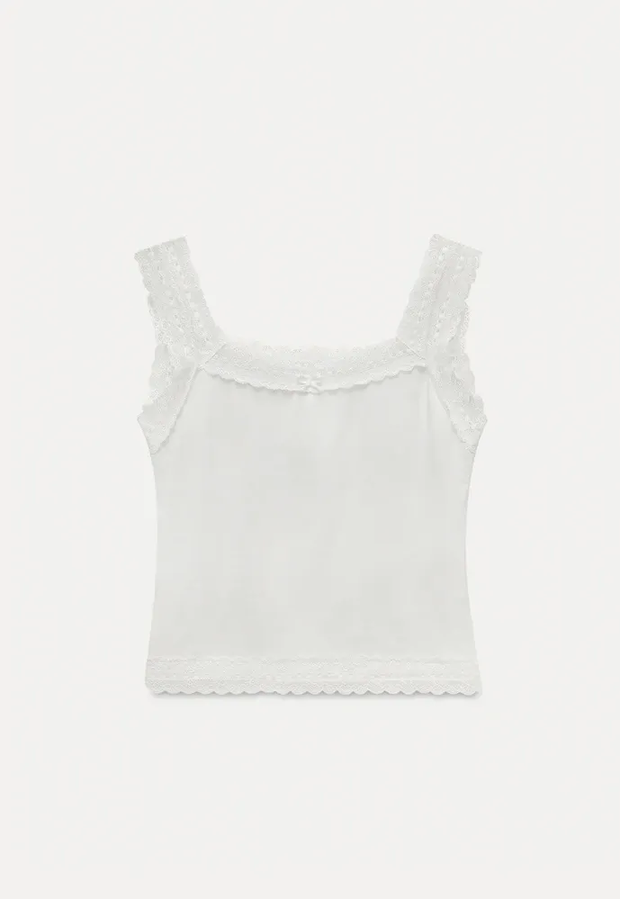 Women’s Lace Trim Crop Cami