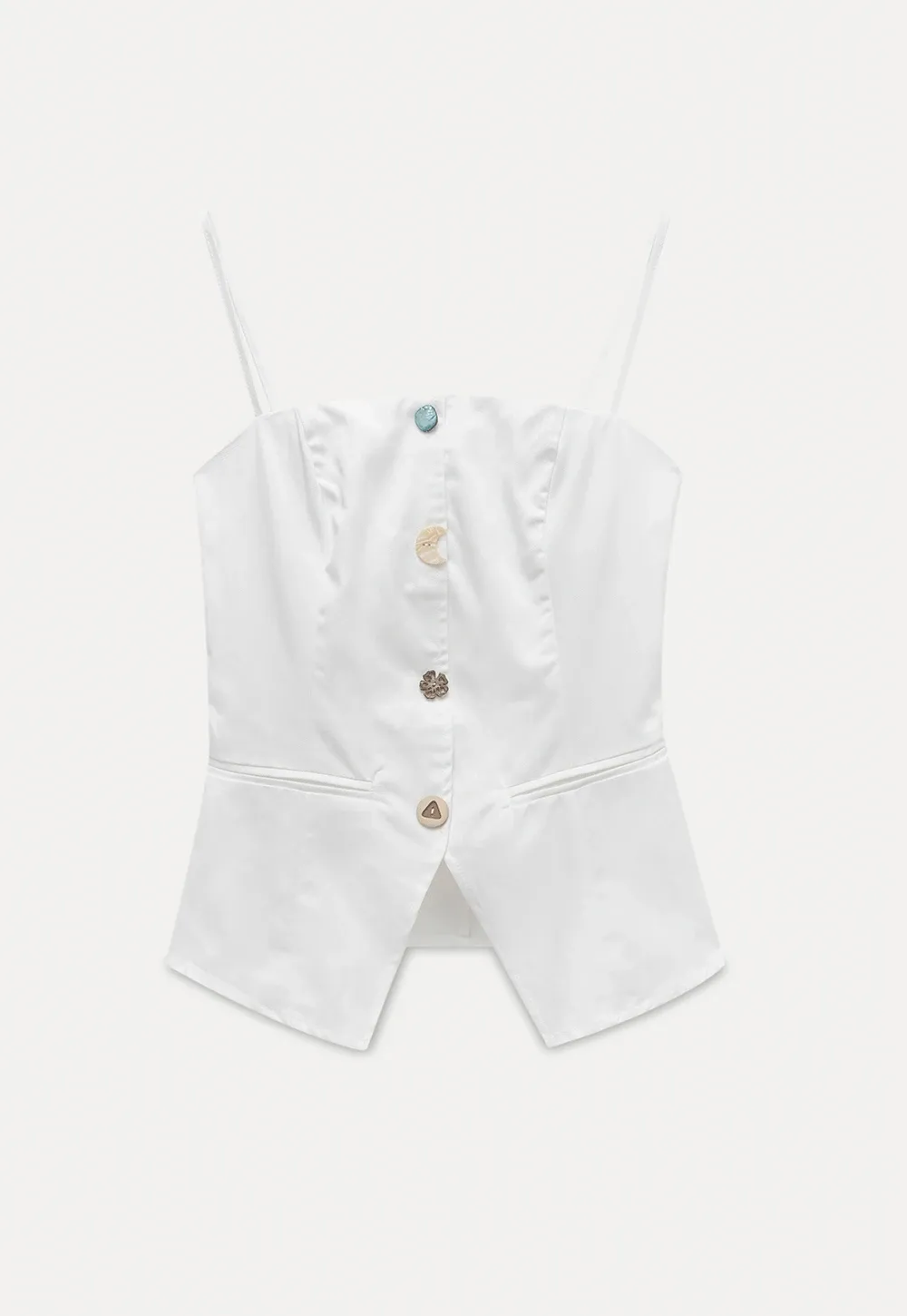 Chic Camisole Vest with Mixed Buttons