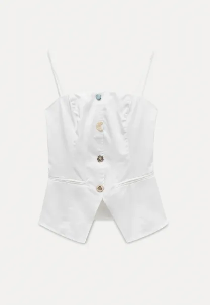 Chic Camisole Vest with Mixed Buttons