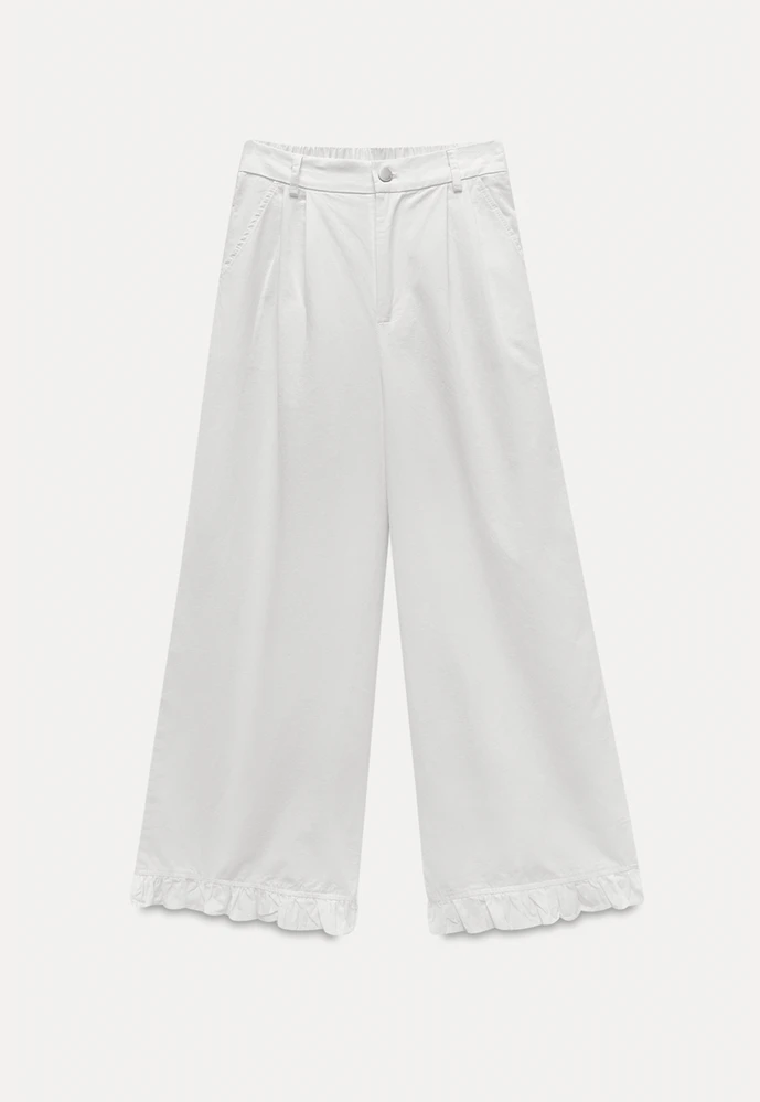 Women’s Ruffle Hem Wide-Leg Pants