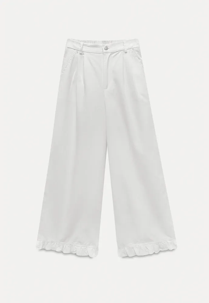 Women’s Ruffle Hem Wide-Leg Pants