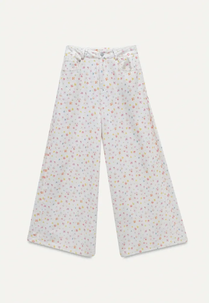 Women’s Pastel Floral Wide-Leg Pants