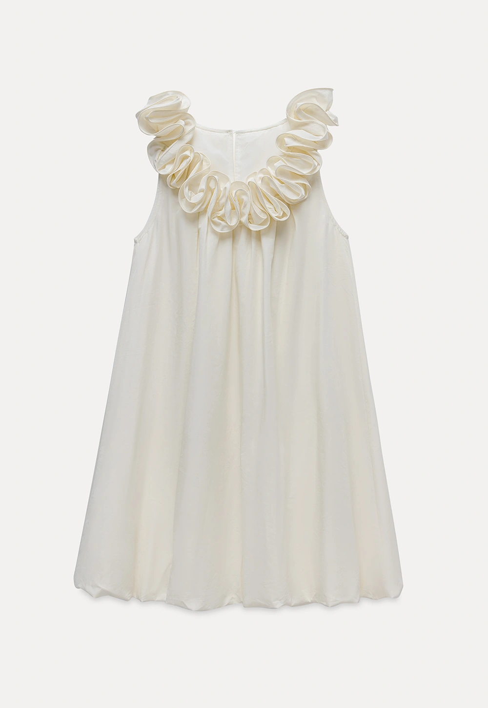 Ruffle Neck Babydoll Mini Dress