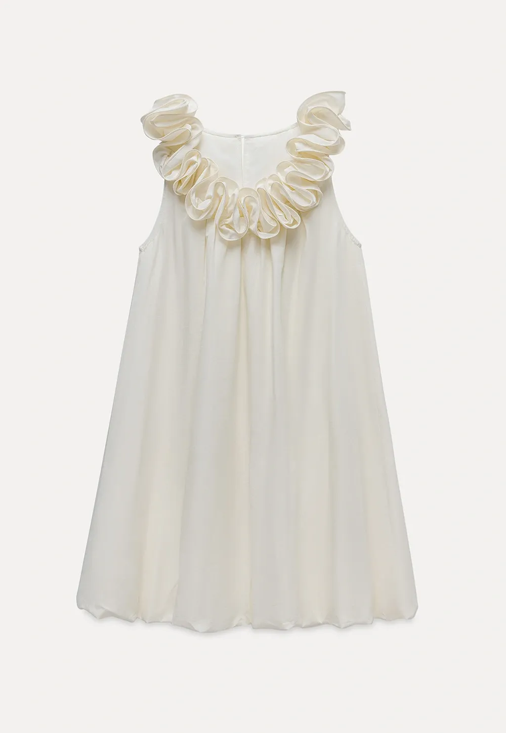 Ruffle Neck Babydoll Mini Dress
