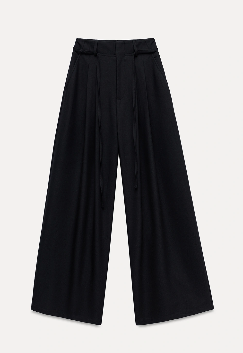Pleated Wide-Leg Trousers