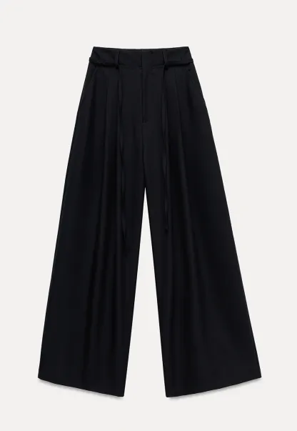 Pleated Wide-Leg Trousers