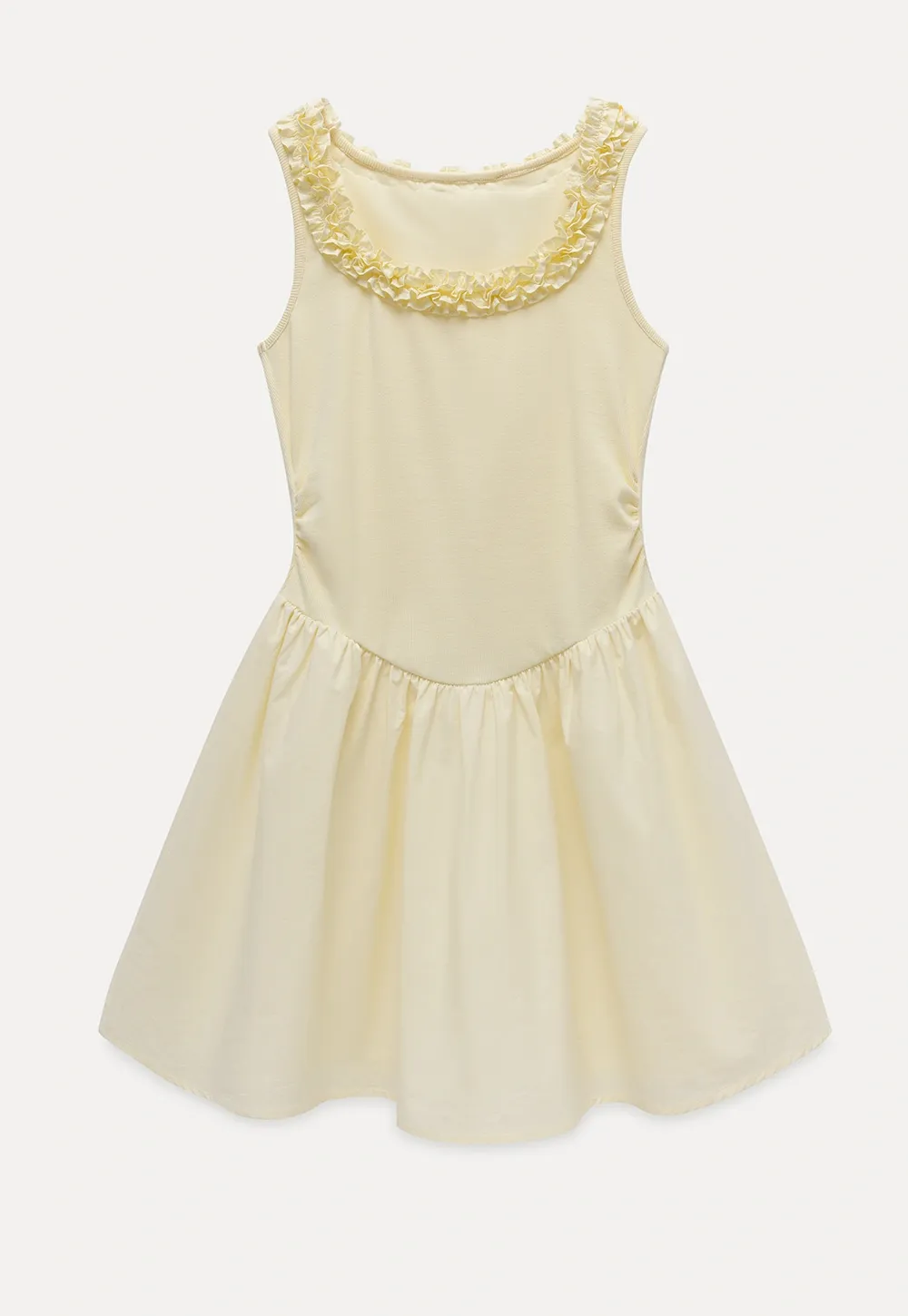 Women Ruffle Trim Sleeveless Fit & Flare Mini Dress