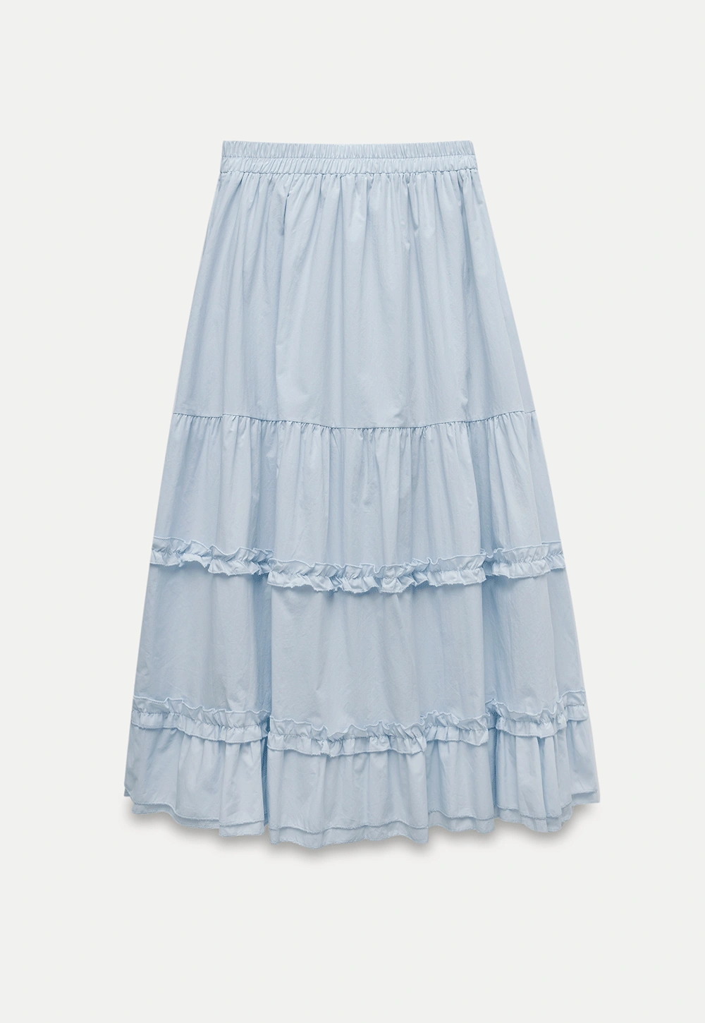 Tiered Ruffle Midi Skirt