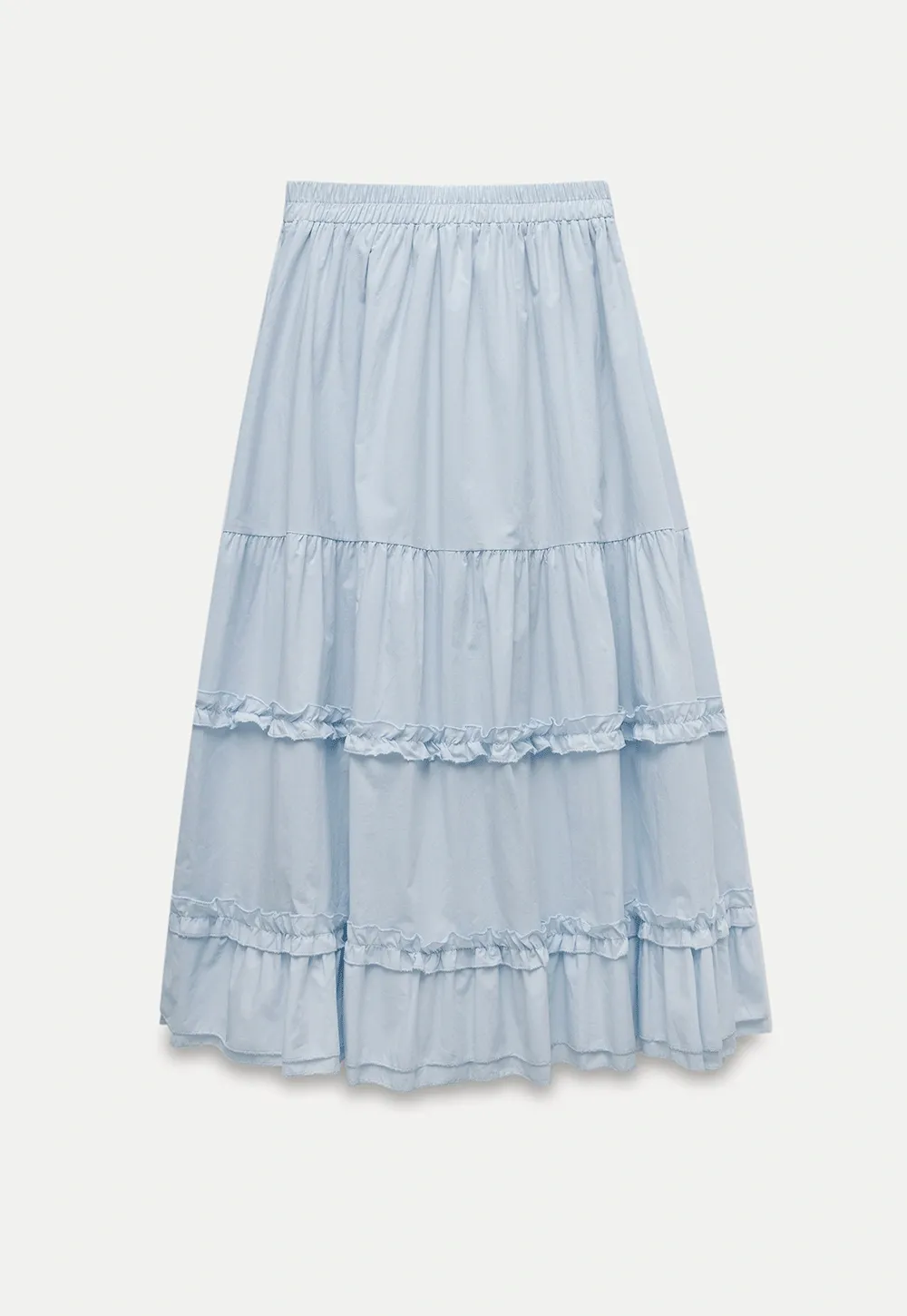 Tiered Ruffle Midi Skirt