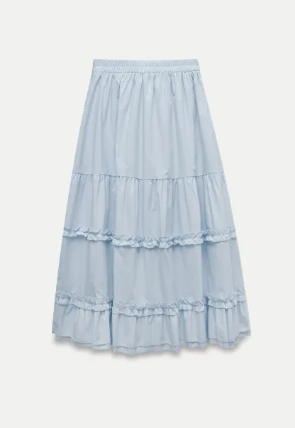 Tiered Ruffle Midi Skirt