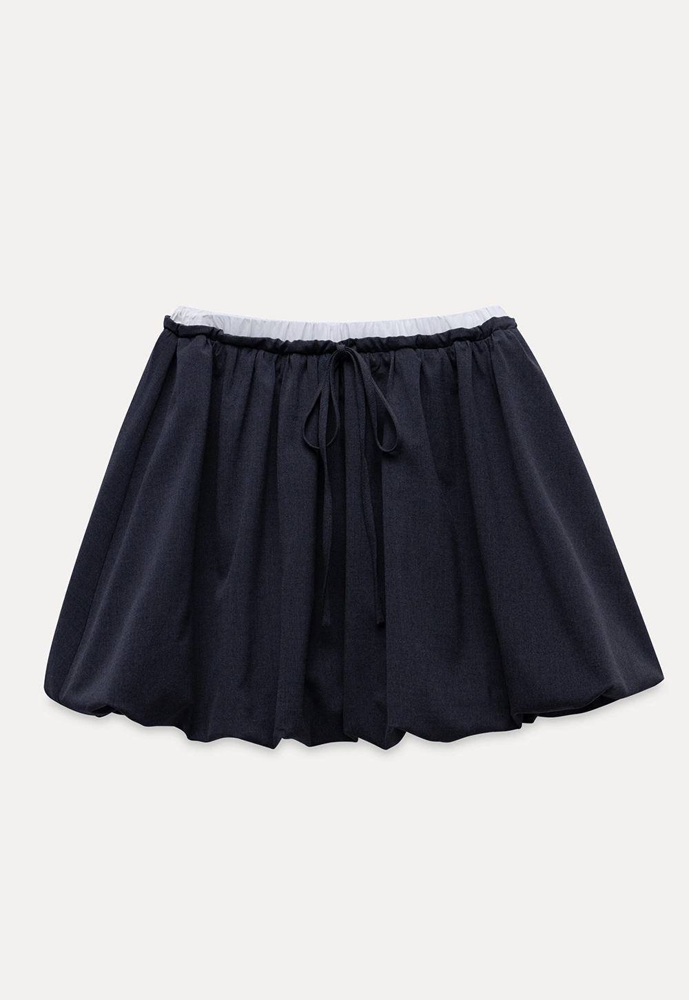 Drawstring Bubble Mini Skirt