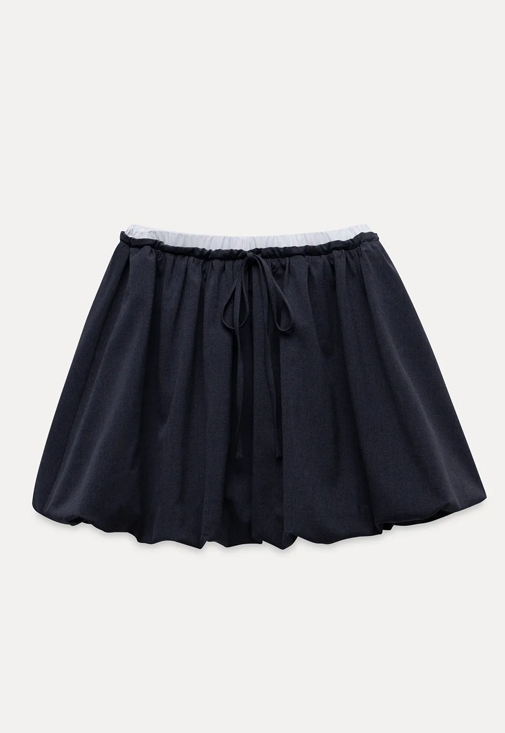 Drawstring Bubble Mini Skirt