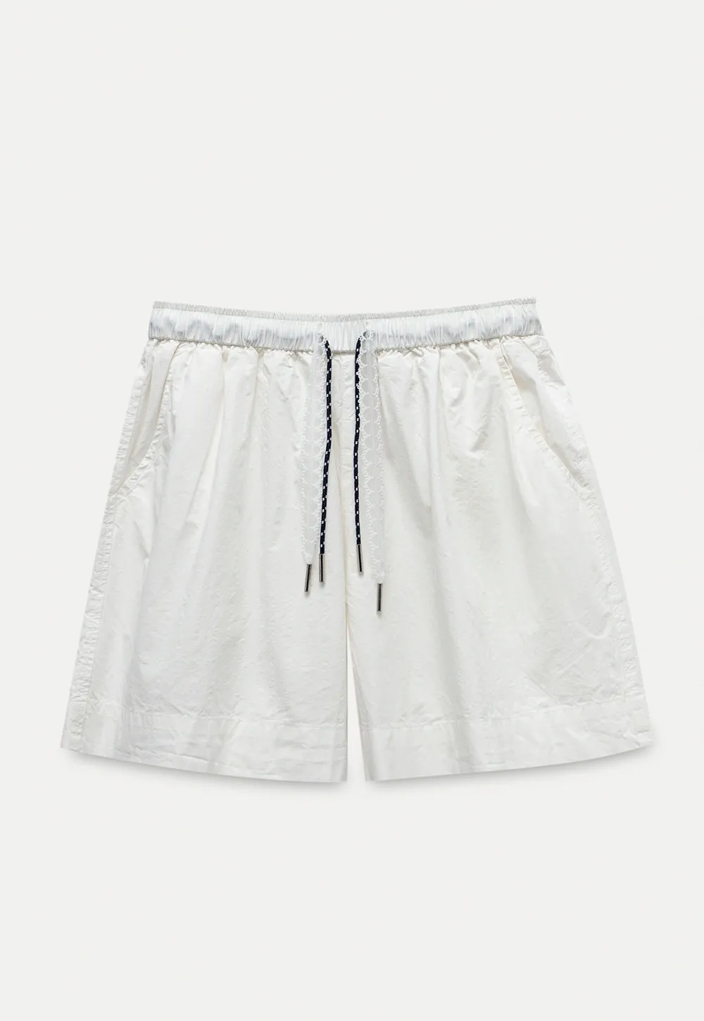 Contrast Drawstring Cotton Shorts