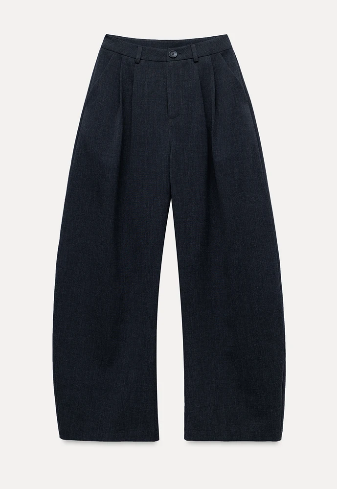 Wide-Leg Pleated Pants