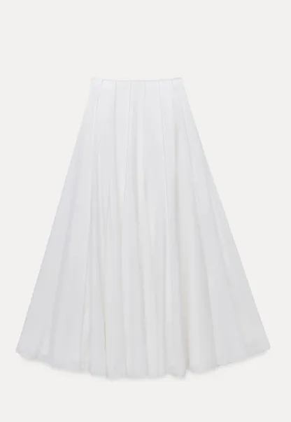 Women's High Waist Pleated Maxi Skirt