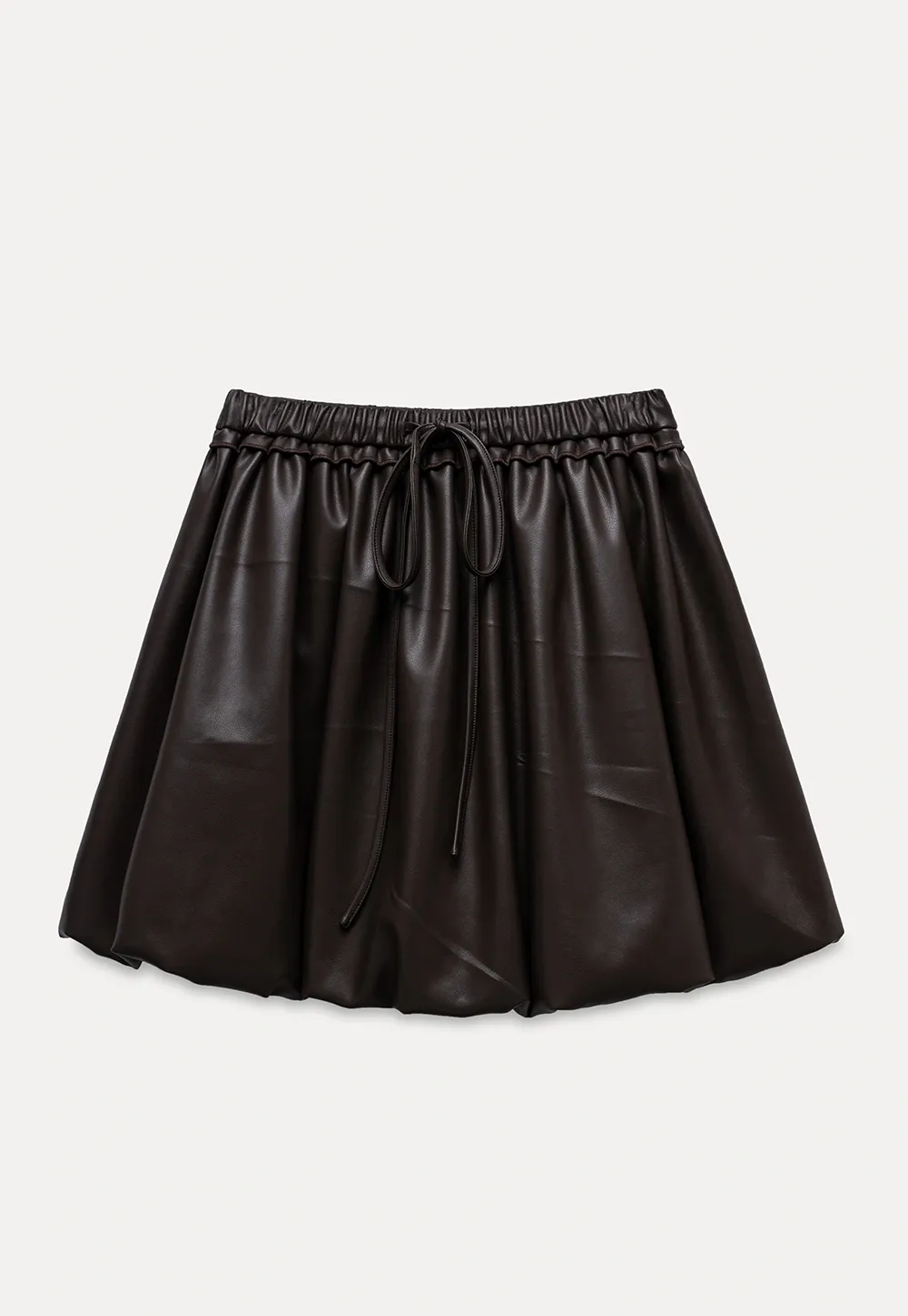 Women's Faux Leather Bubble Mini Skirt