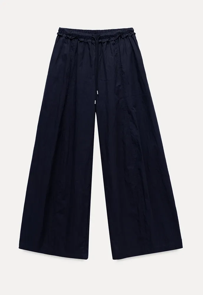 Drawstring Wide-Leg Pants