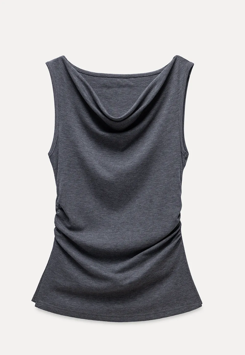 Women's Drape Back Sleeveless Ruched Tank Top