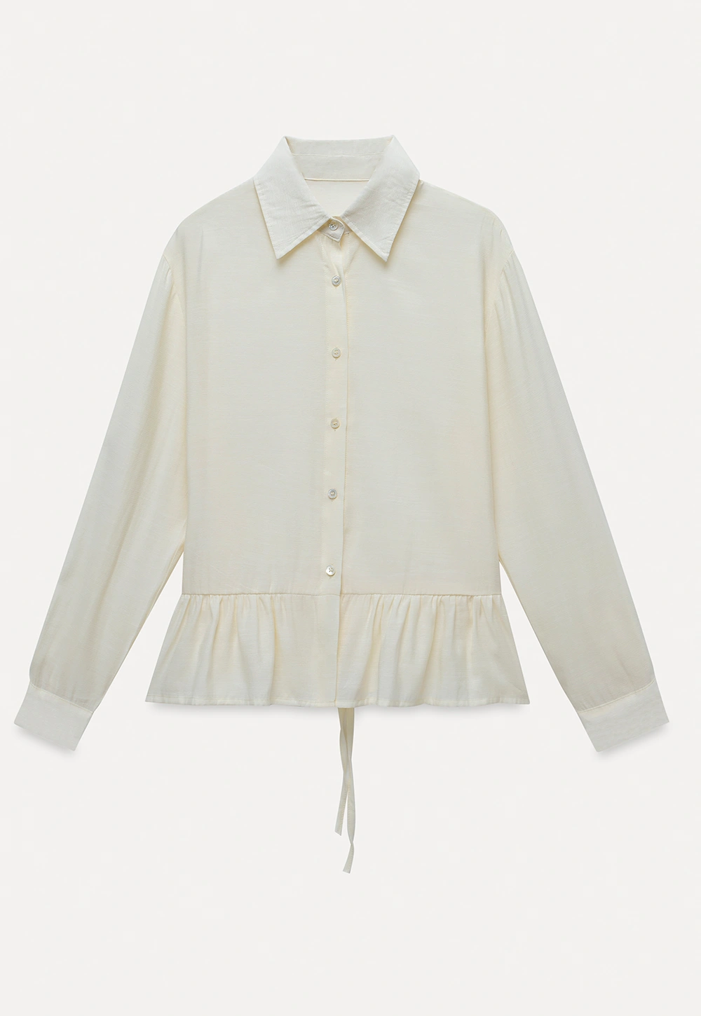 Women's Sheer Ruffle Hem Shirts