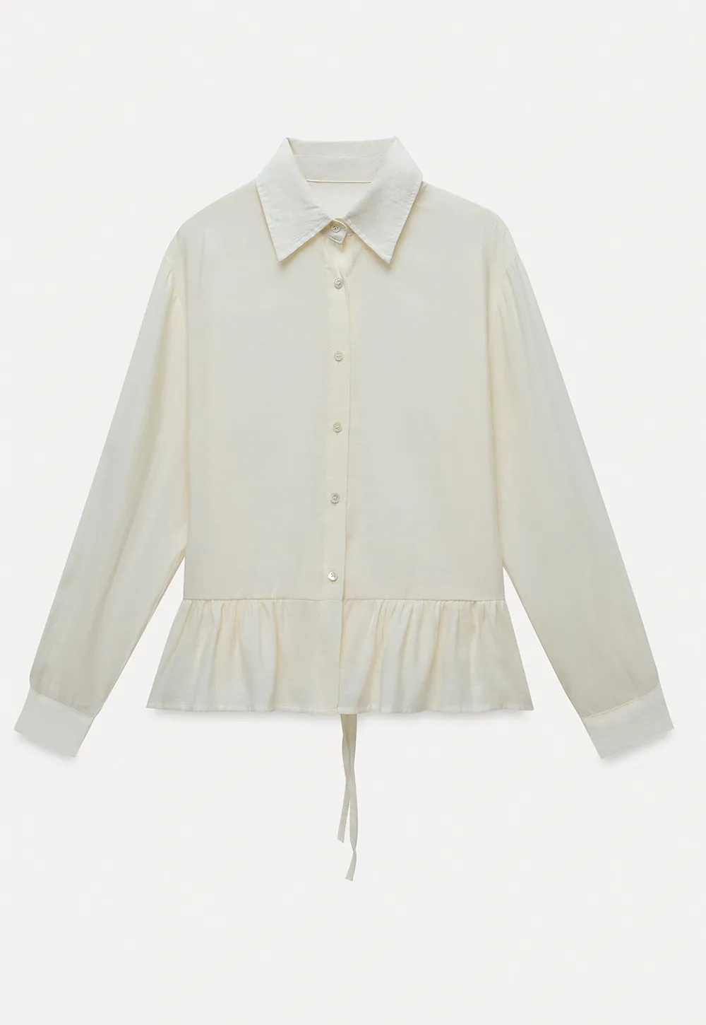 Women's Sheer Ruffle Hem Shirts