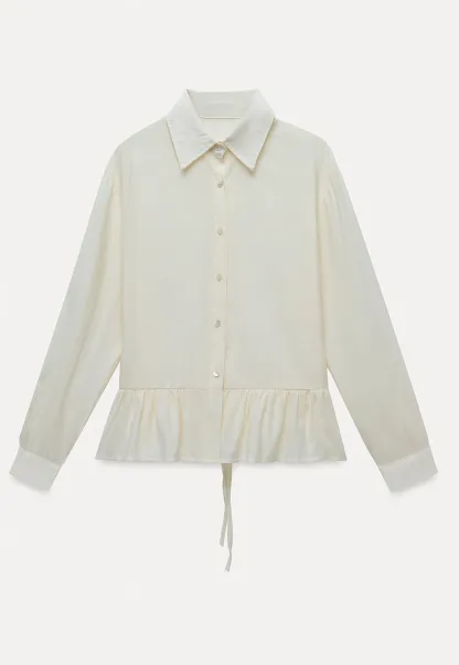 Women's Sheer Ruffle Hem Shirts